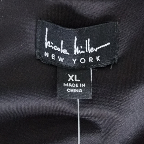 NWT Nicole Miller Black Textured Faux Leather Leggings, Size XL - Picture 8 of 12